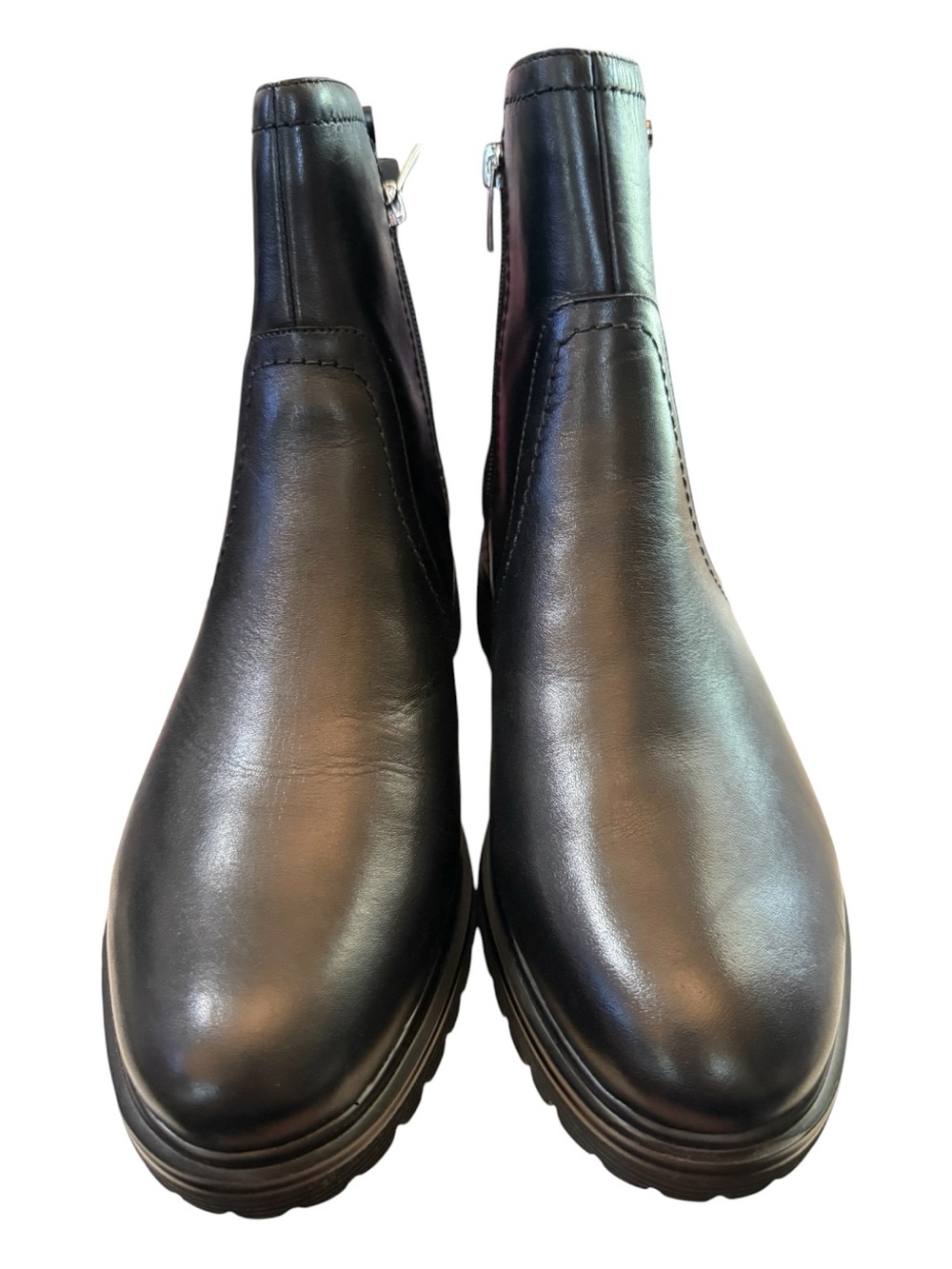Rockport Isalina Black Leather Lug Sole Ankle Boots Women’s Size 10 NIB